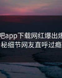 昨晚杏吧app下载网红爆出爆料，揭秘细节网友直呼过瘾