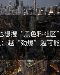 如果你也想搜“黑色料社区”，先看完这段：越“劲爆”越可能是编的