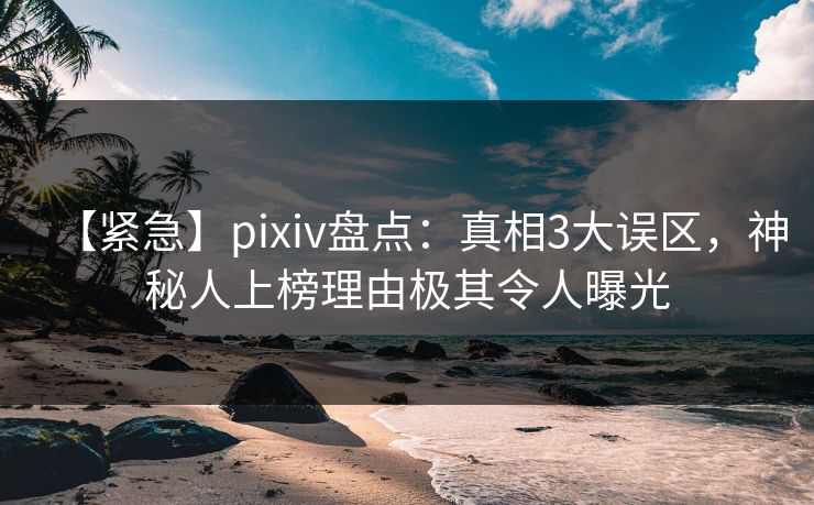 【紧急】pixiv盘点:真相3大误区,神秘人上榜理由极其令人曝光 【紧急】pixiv盘点:真相3大误区,神秘人上榜理由极其令人曝光